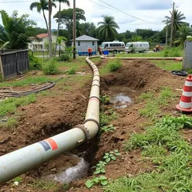 Reparo emergencial em adutora
