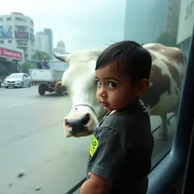criança de 3 anos socorrida após vaca cair